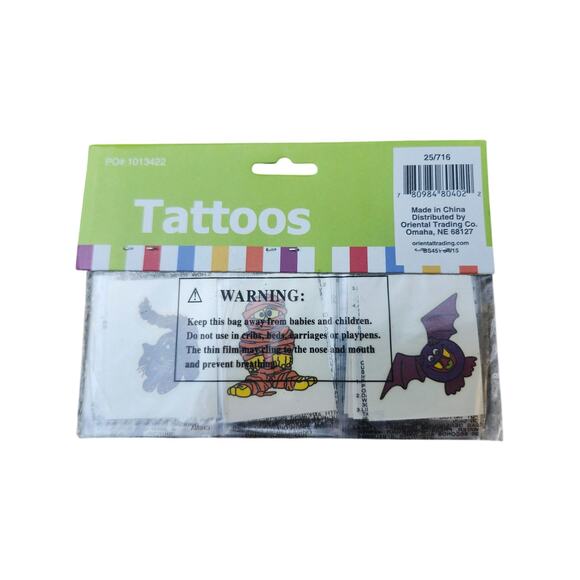 Halloween Glow in the Dark Temporary Tattoos for Kids 72 Count Spooky Scary - Picture 6 of 6